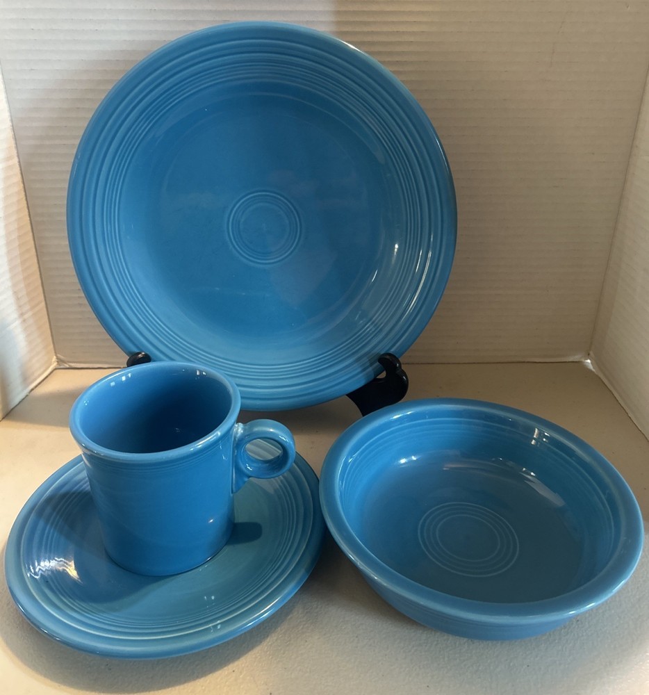 Fiesta Peacock Blue Place Setting 4 Piece Dinnerware.     “BR“