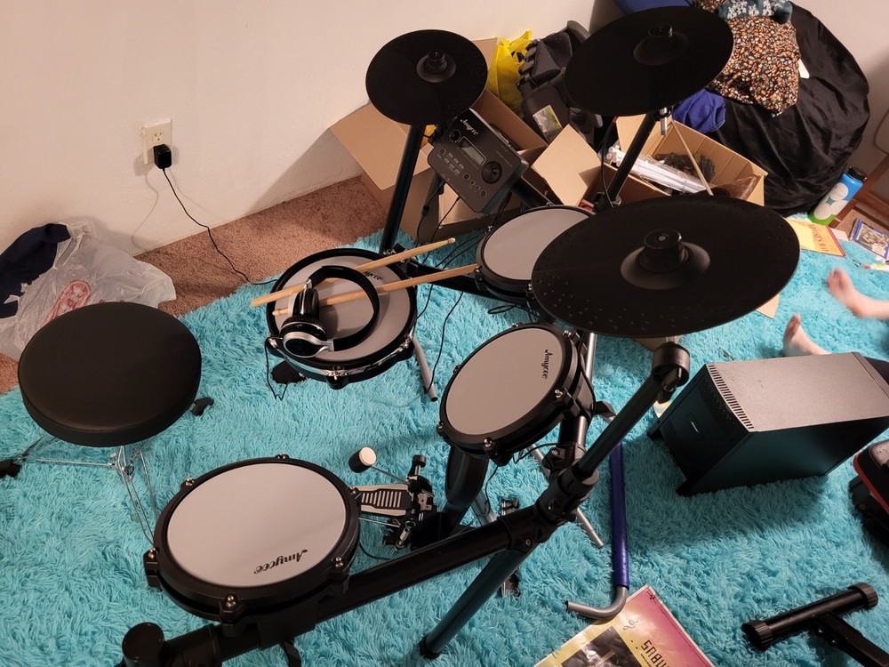 Amycce My First Electronic Drum Kit Metronome Record Function 5-Piece Set