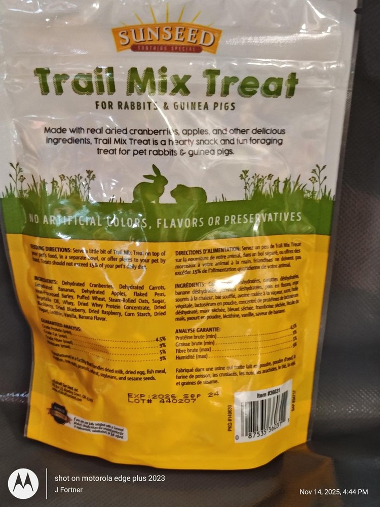Trail Mix Treat for small animals- 5 oz each (3 Pack)