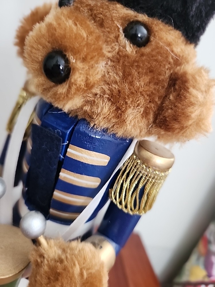 Teddy Bear Drummer Nutcracker 15" Santa's Workshop Christmas