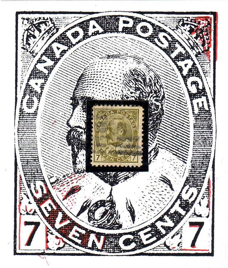 Canada 1903-1908, Re-entry, Scott 92, 7 cent Edward VII # 13