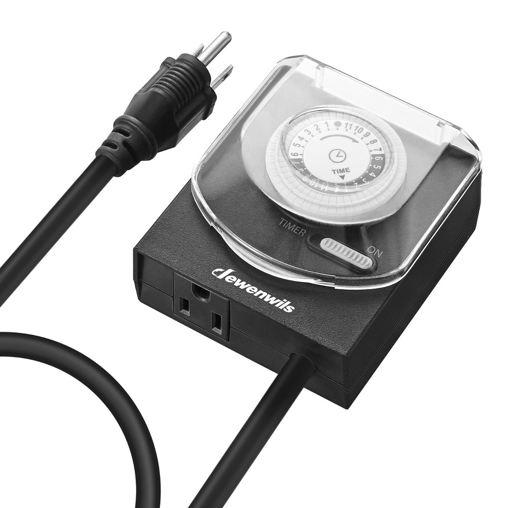 DEWENWILS Outdoor Electrical Outlet Timer Switch Plug in Waterproof Light Timer