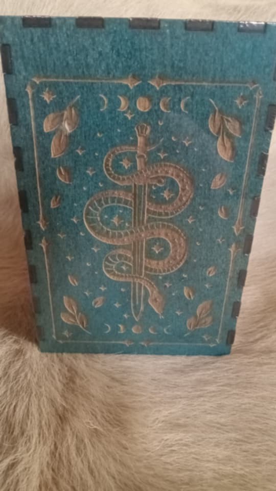 Tarot Card Box slider drawer Snake & Sword phases  5.5x3.5x2