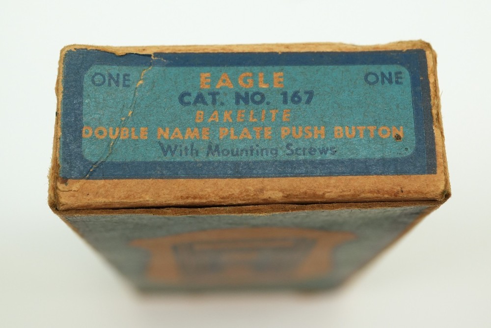 Eagle Electric Bakelite Double Push Button Light Switch NOS Cat 167