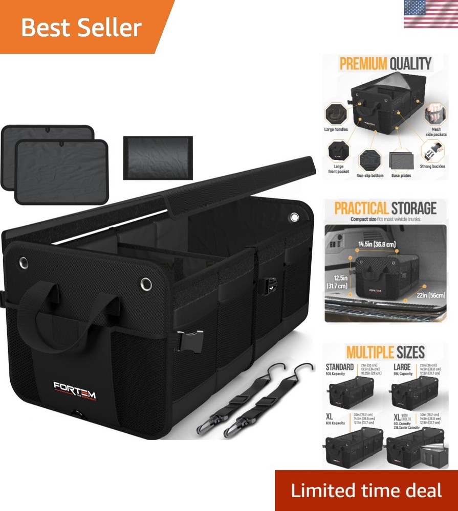 50L Trunk Organizer for SUVs - Multi-Compartment Car Storage Solution