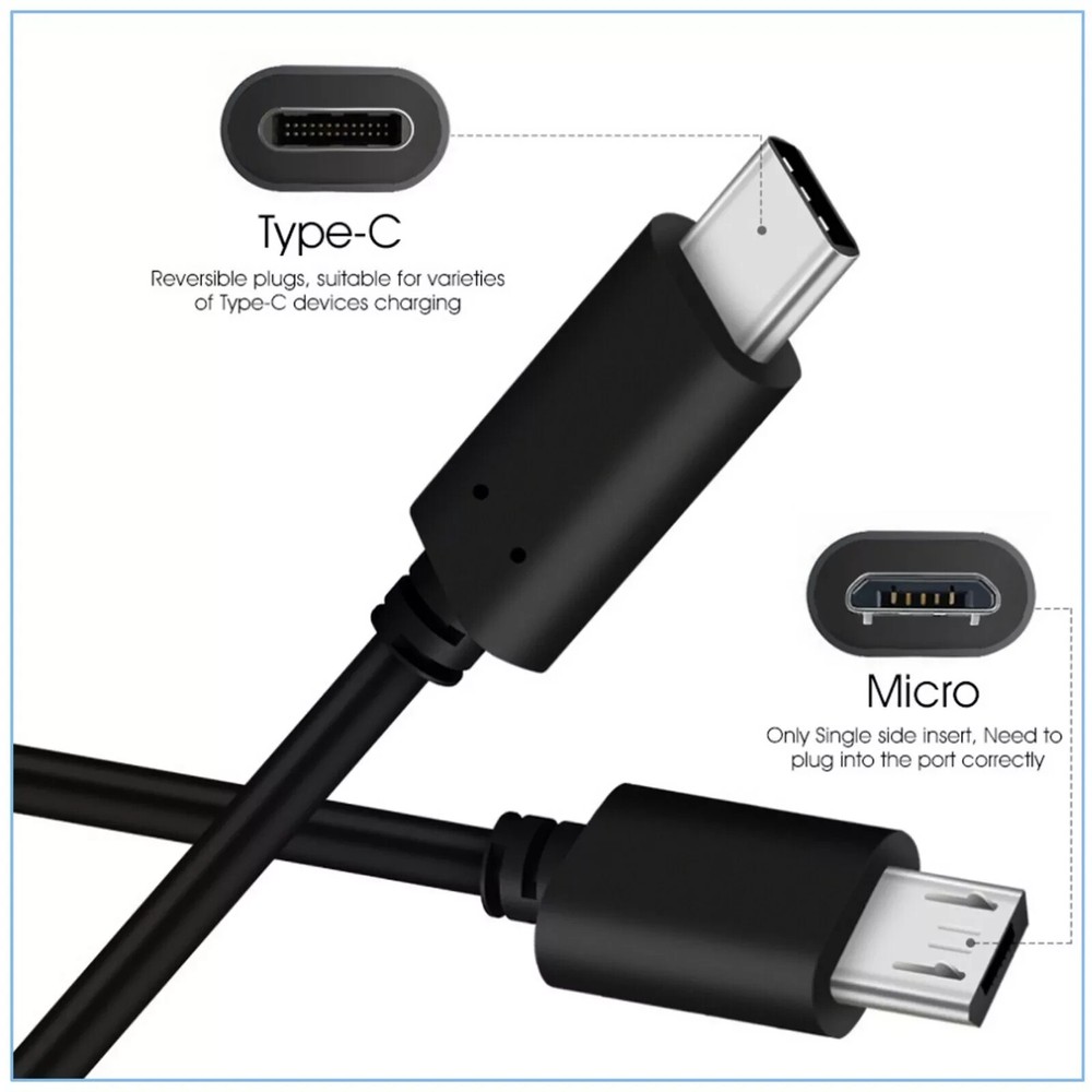 USB 3.1 USB-C Type C to Micro USB Male Sync OTG Charge Data Transfer Cable Cord