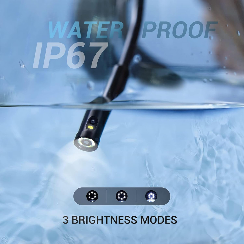 Waterproof Industrial Borescope Inspection Camera with LED Light