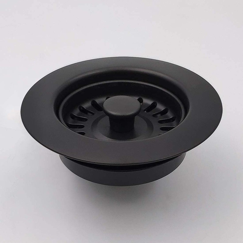 Matte Black Garbage Disposal Flange Removable Strainer Durable ABS Easy Install