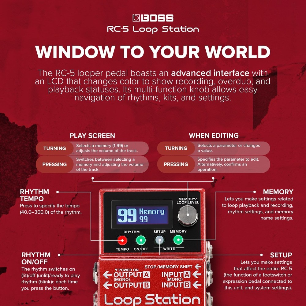 Boss RC-5 Loop Station Compact Phrase Recorder Pedal