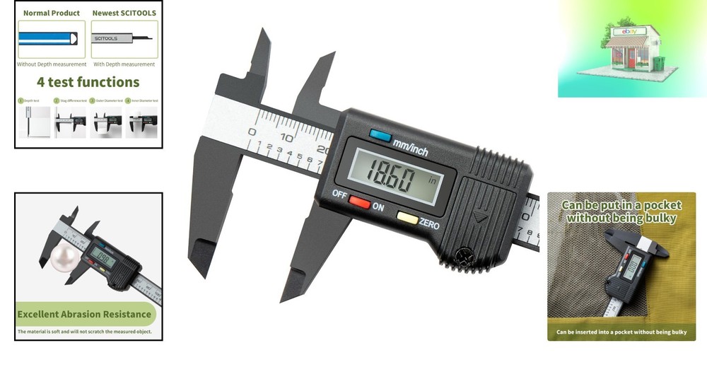 Compact 0-4" Digital Caliper with Inch & Millimeter Conversion for DIY Projects