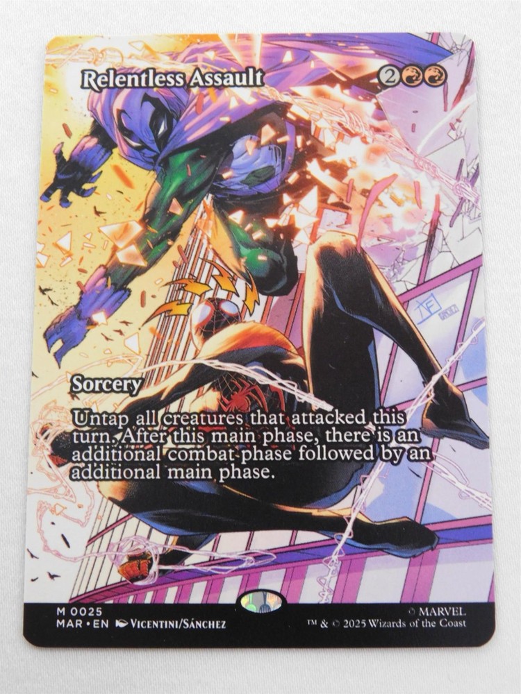 Relentless Assault Non-Foil Borderless Spider-Man Magic the Gathering