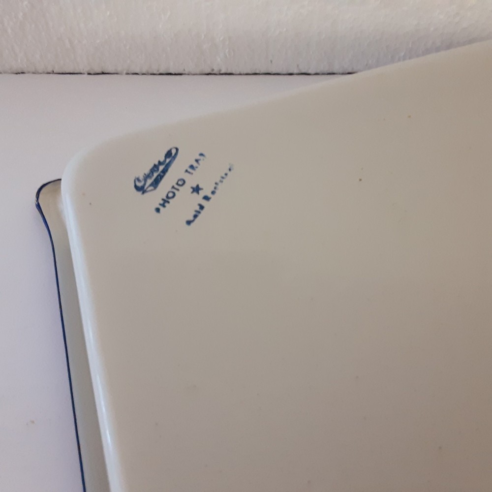 2 Small Darkroom Enameled Trays