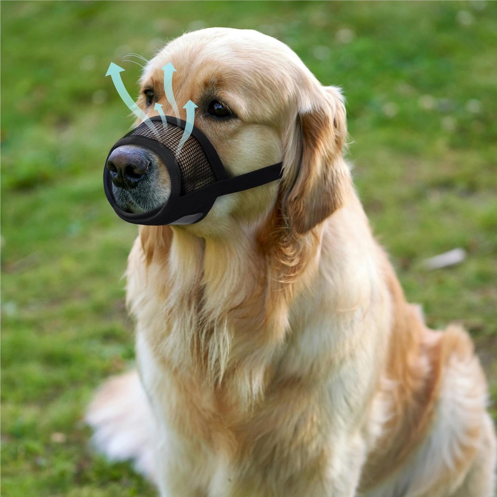 Soft Adjustable Dog Muzzle for Medium Dogs - Prevent Biting, Barking, Chewing