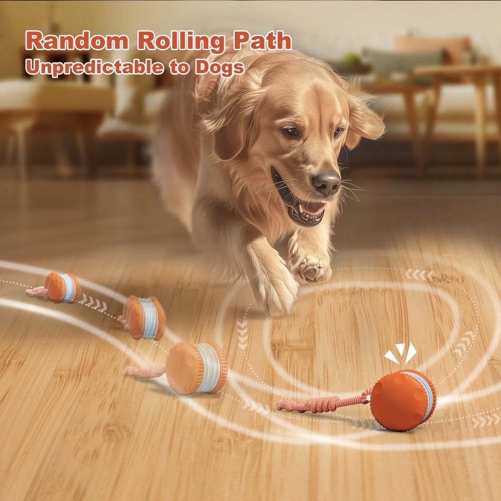 Interactive Dog Toys, Random Path Electric Automatic Moving and Rolling Dogs ...