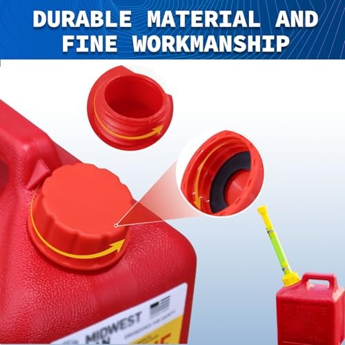 PCS 10" Gas Can Spout Replacement & Universal red Gas Cap, Compatible with 2