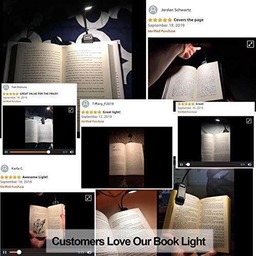 Book Light, 12 LED USB Rechargeable Reading Light with 3-Level Brightness for