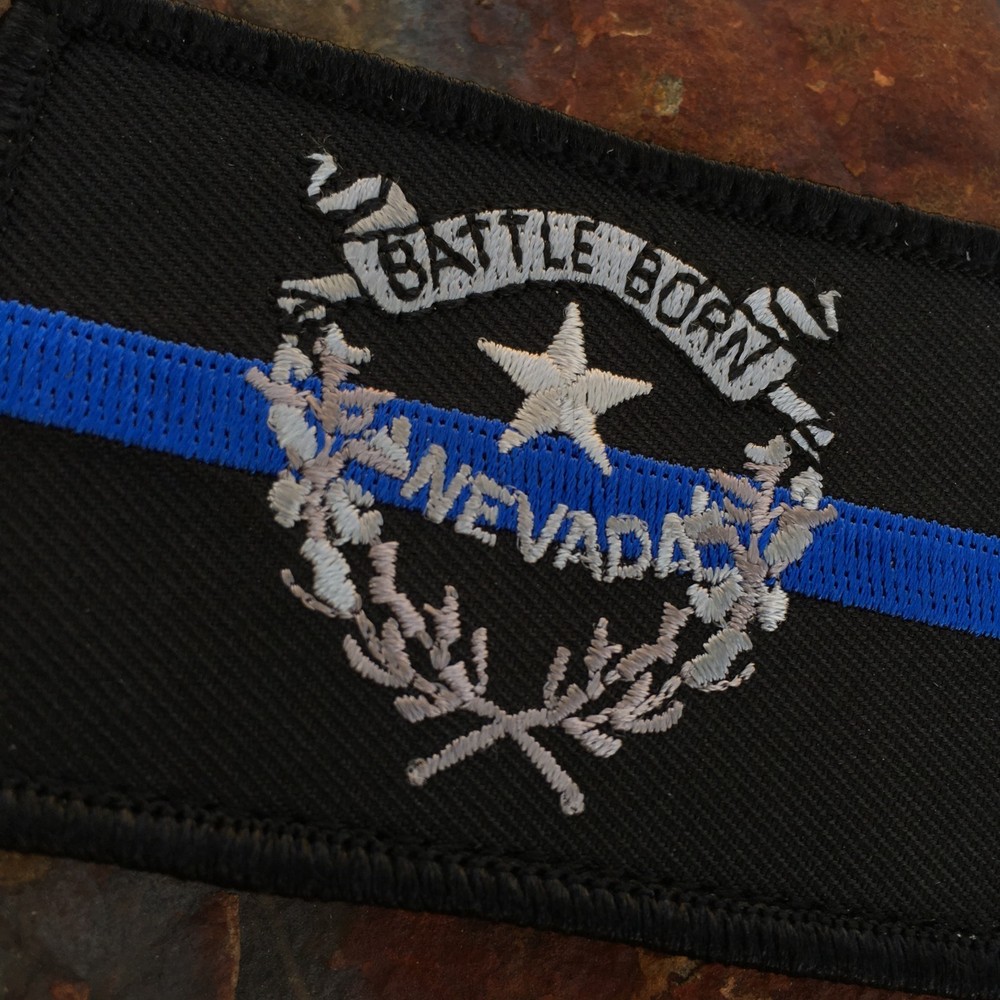 Subdued Thin Blue Line Nevada State Flag Patch, Law Enforcement