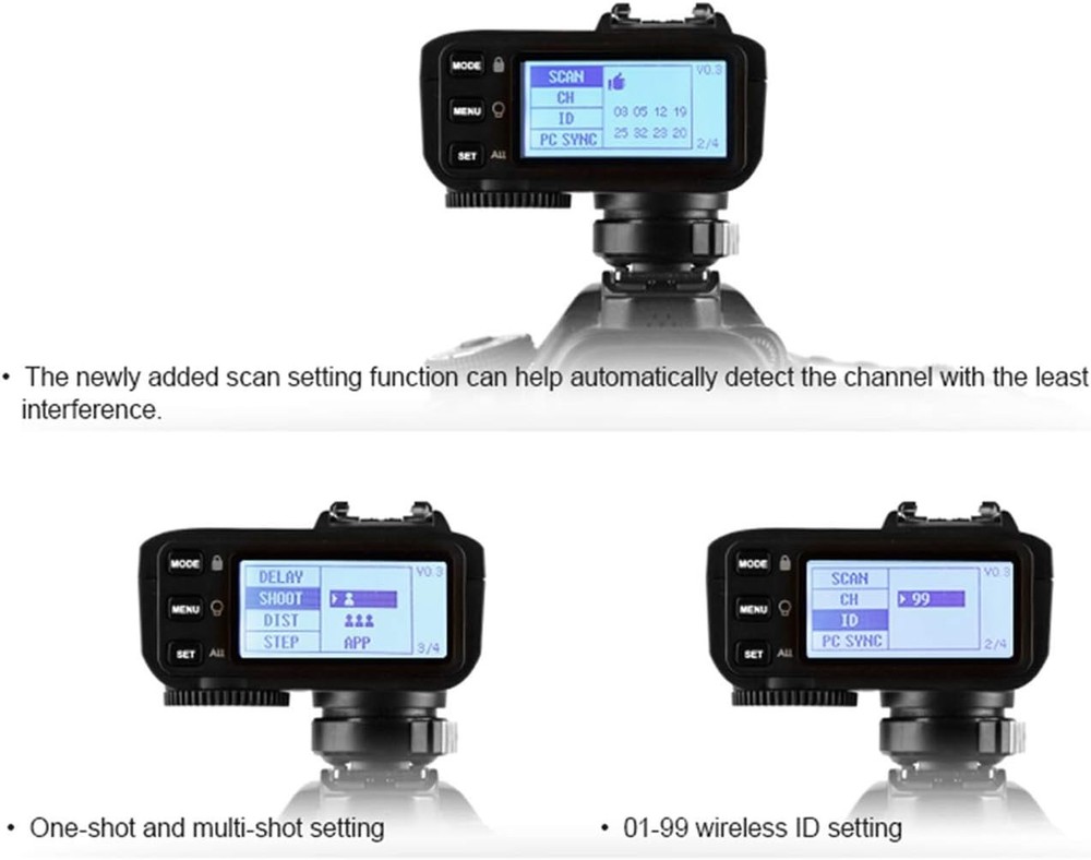 Professional X2T-C Wireless Flash Trigger for Canon: 5 Groups, Bluetooth Control