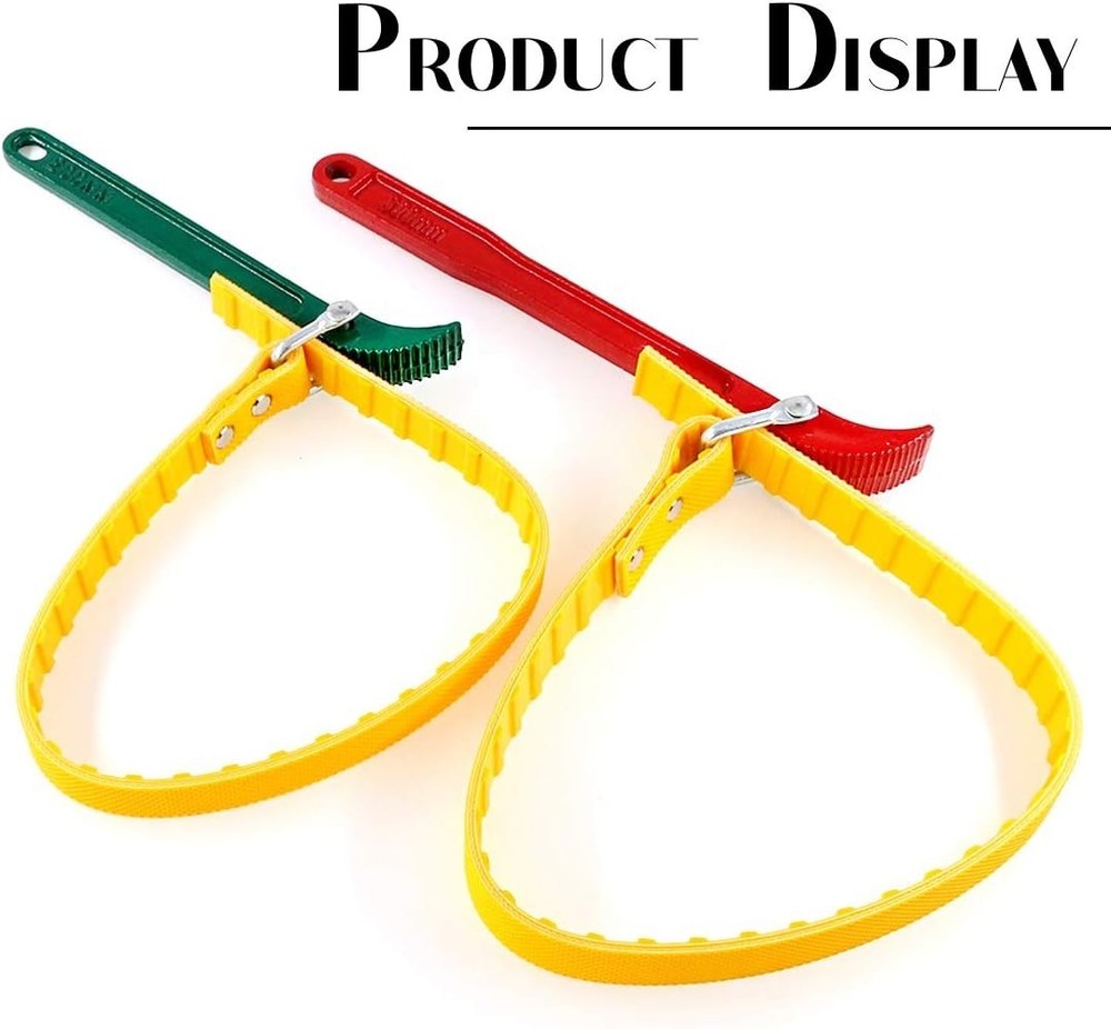 Bright Color 2-Pack Adjustable Strap Wrenches: 12" & 7.8" for Home Projects