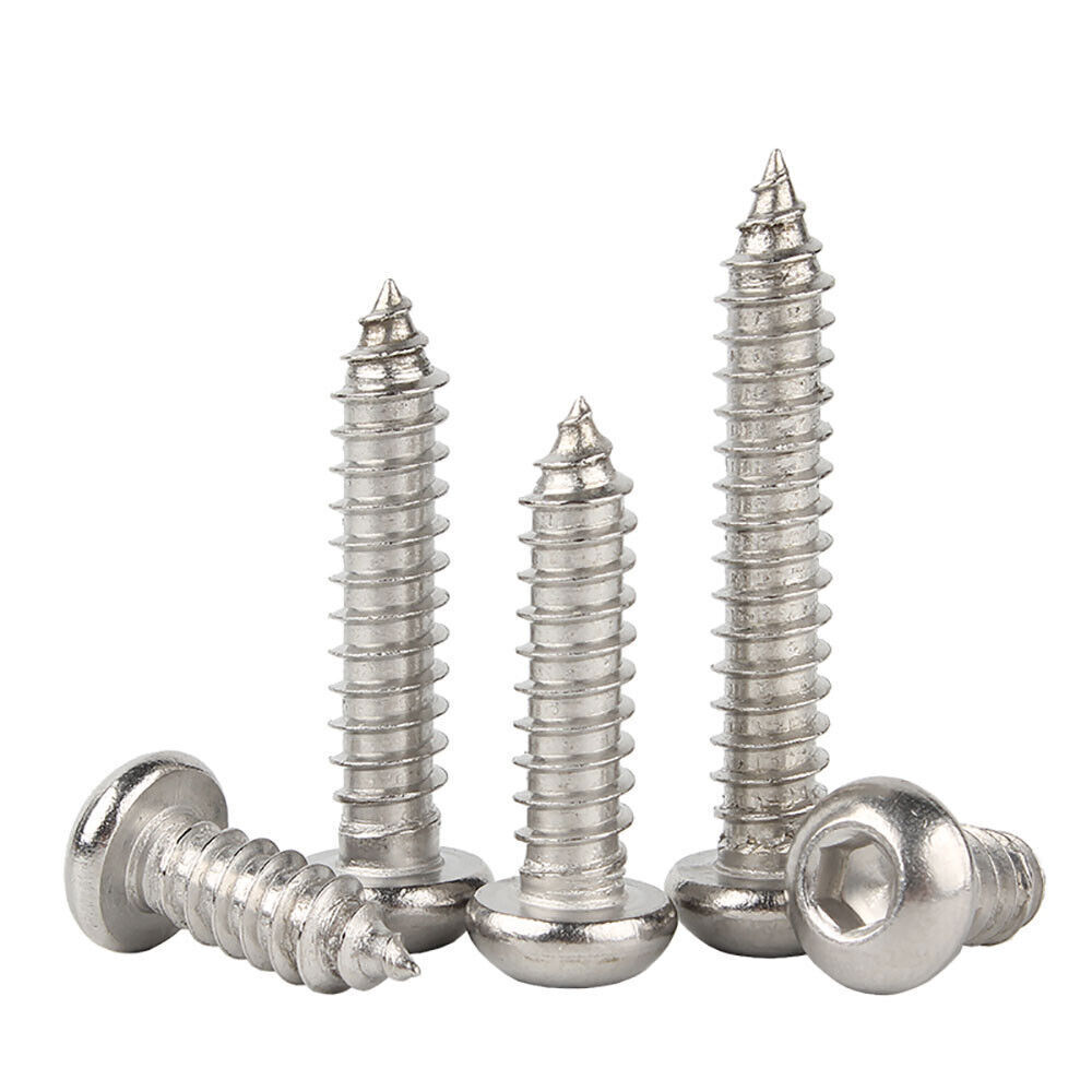 A2 304 Stainless Button Head Socket Cap Self Tapping Screws M2-M6