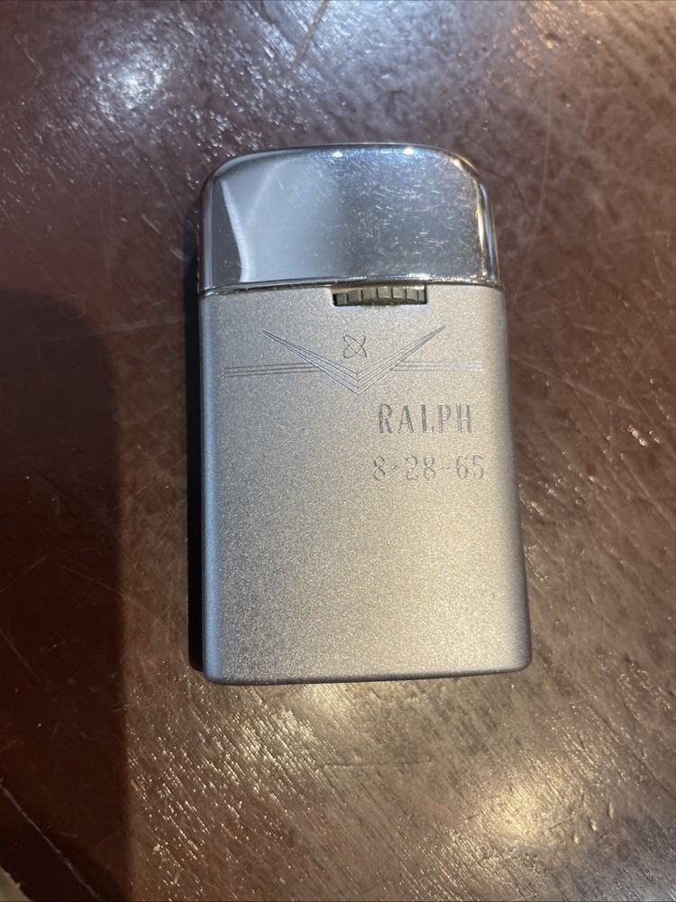 Vintage 1960’s Ronson Lighter With Chevron Atomic Design