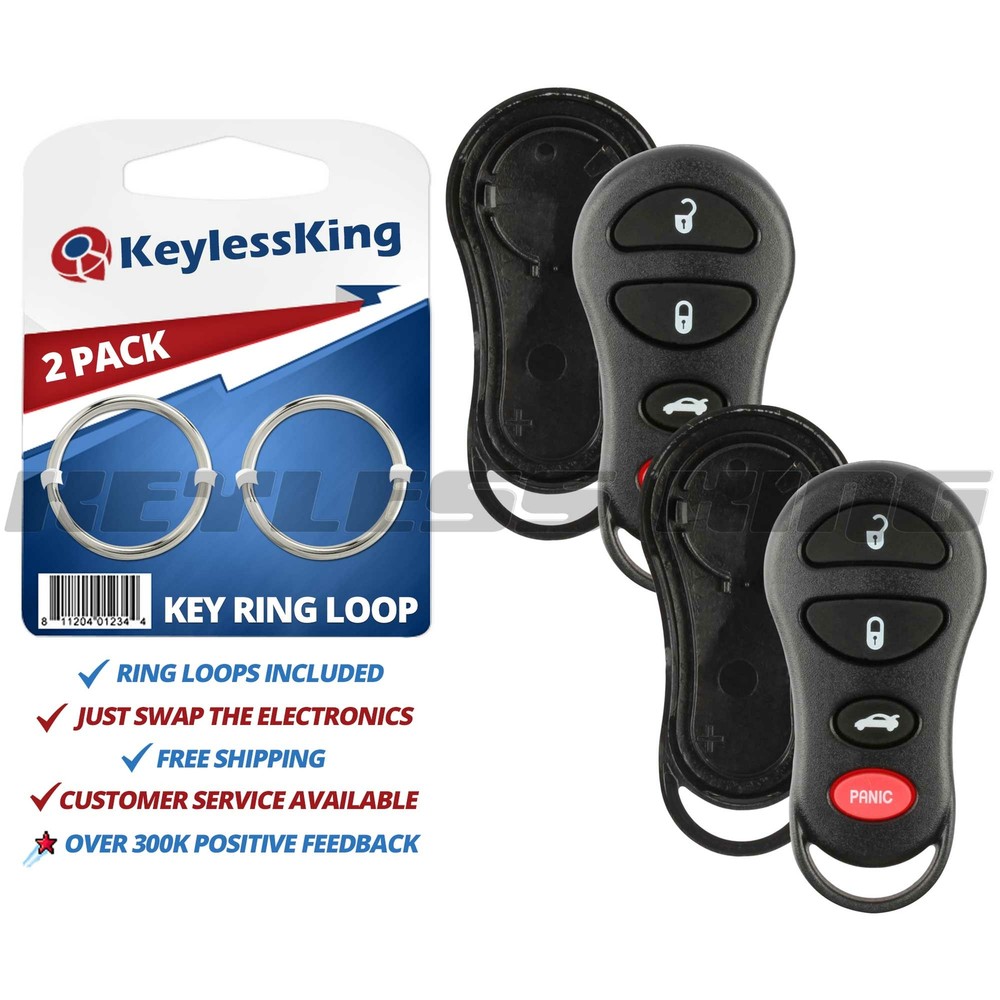 2 New Replacement Keyless Entry Remote Key Fob Clicker Shell Case Button Pad Fix