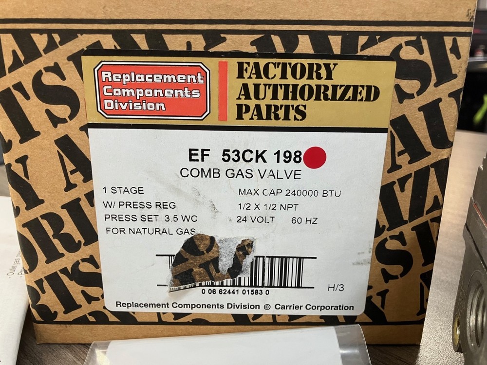EF53CK198 Comb Gas Valve NG