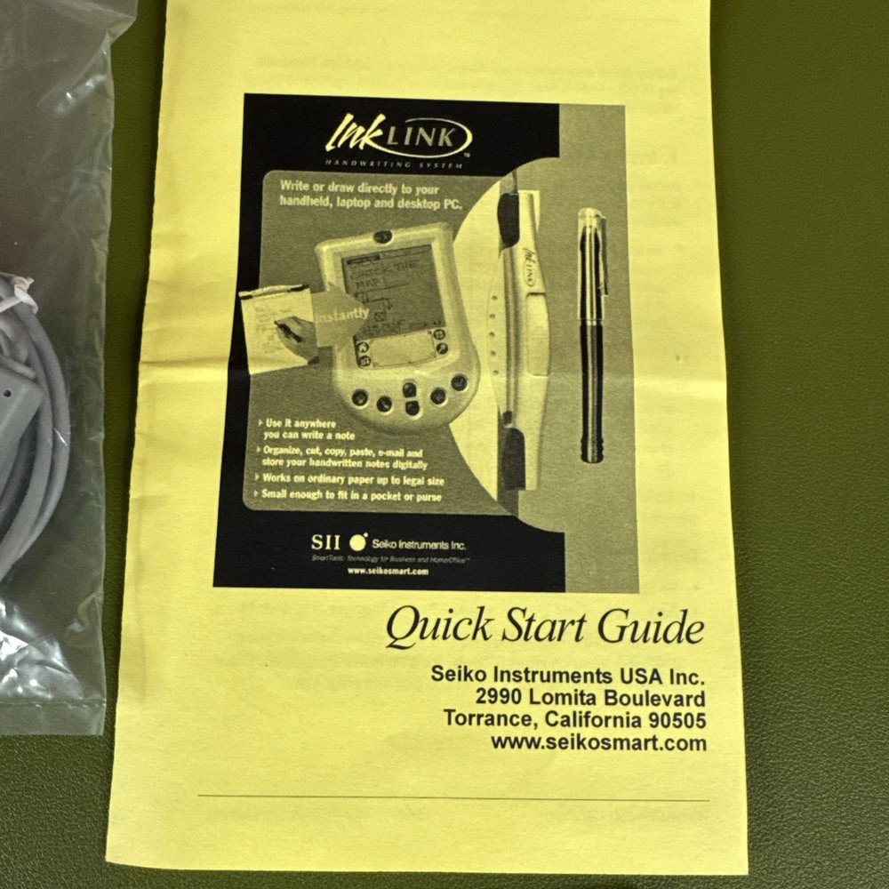 Seiko INKLINK INK LINK Computer Handwriting System - Write to PC Laptop etc.