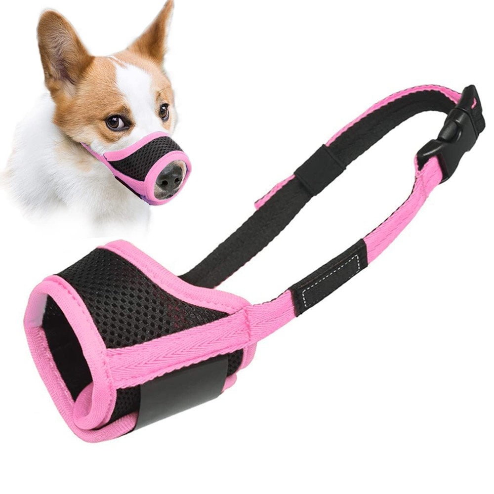 Dog Muzzle Anti Biting Barking and Chewing with Comfortable Mesh Soft Fabric ...