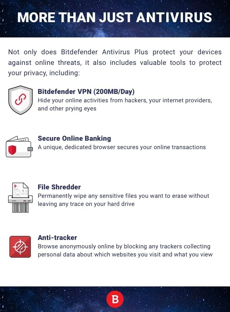 Bitdefender Total Security 2024 - 10 Device 1 Year Subscription PC Mac Email Key