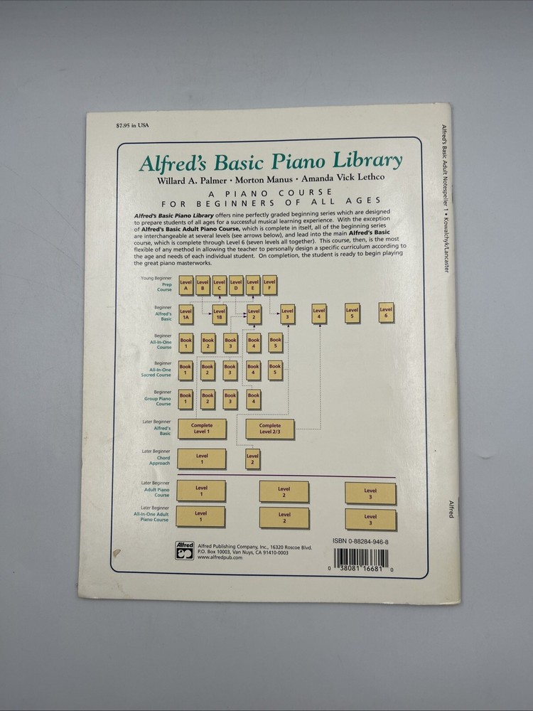 Alfred's Basic Adult Piano Course Notespeller Book 1
