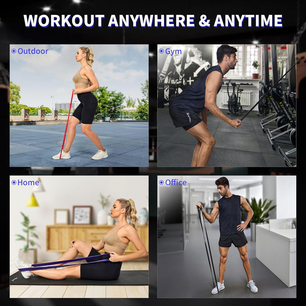 Pull up Assistance Bands Set 5 LBS - 230 LBS, Long Resistance Bands for Pull Ups