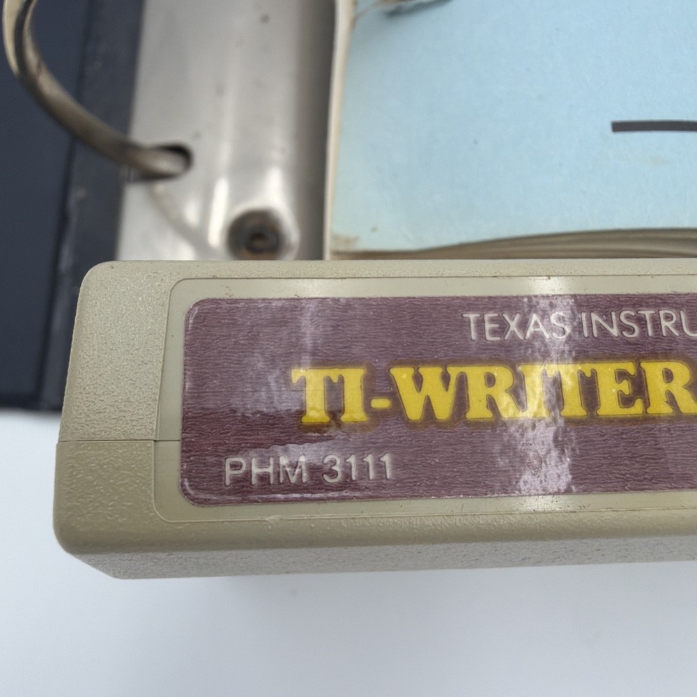 TI-99/4A TI-Writer PHM 3111 Cart & Disk Complete w/ Binder Tested