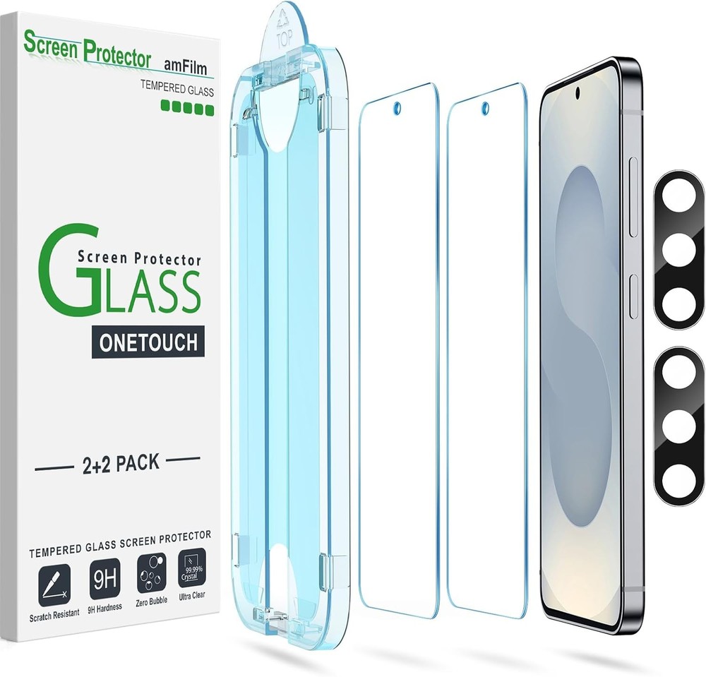 2+2 Pack Auto-Alignment OneTouch Screen Protector For Samsung Galaxy S25+ Plus,