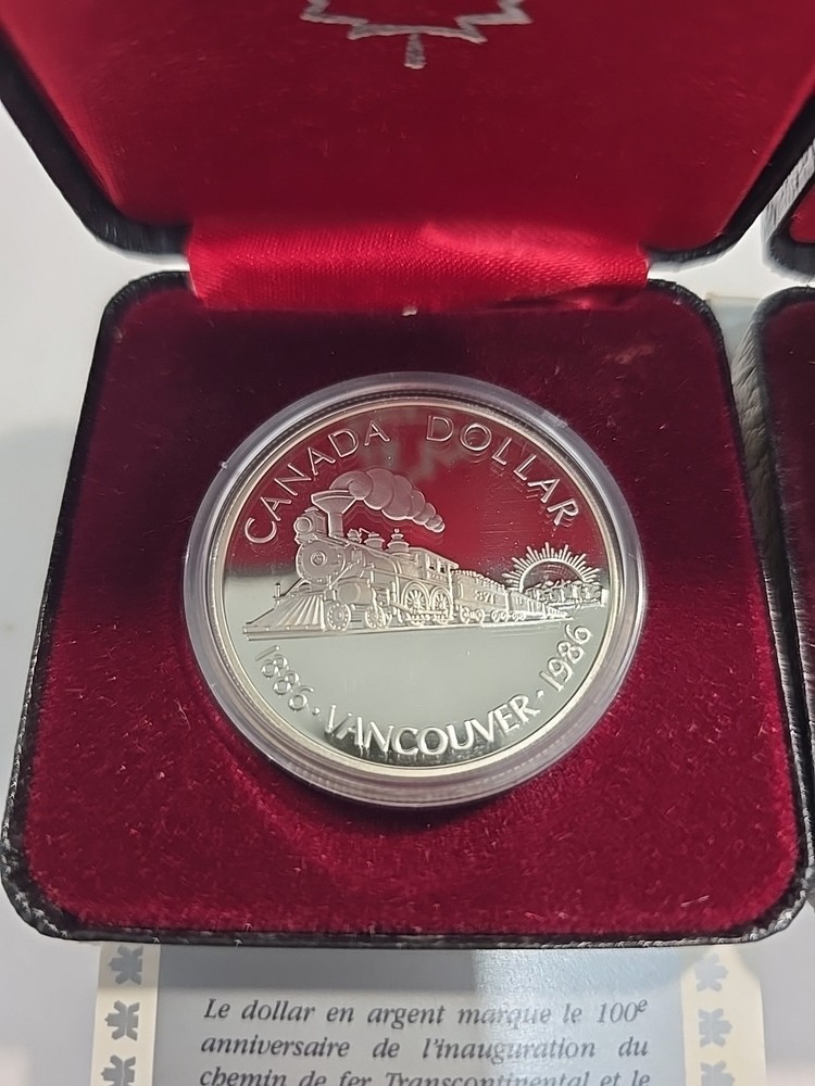 1981 & 1986 Canada Proof Dollars .500 Silver Trains