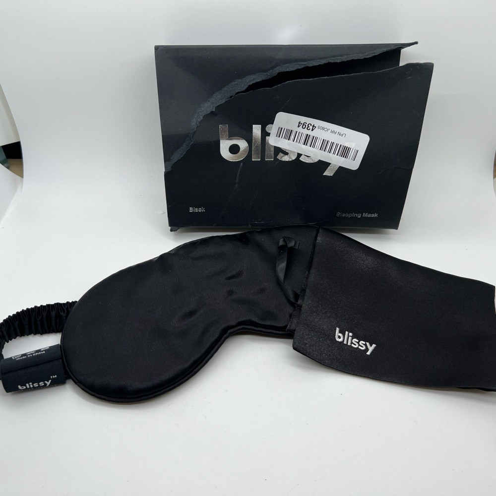 Dmg Box, Blissy Black 100% Pure Silk Sleeping Mask & Storage Bag