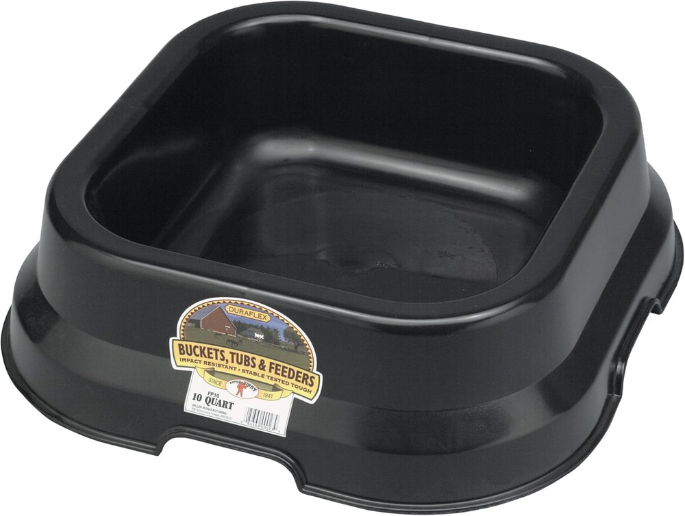 Plastic Feed Pan, 10qt, Black