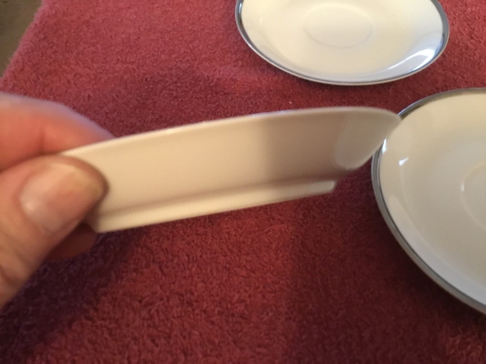 Silver Rimmed Saucers Mitterteion