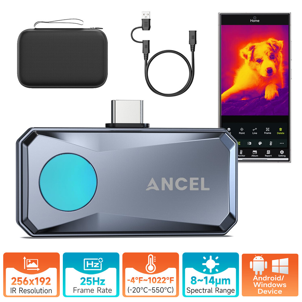 ANCEL Thermal Imaging Camera External Infrared Thermal Imager for Android Type-C