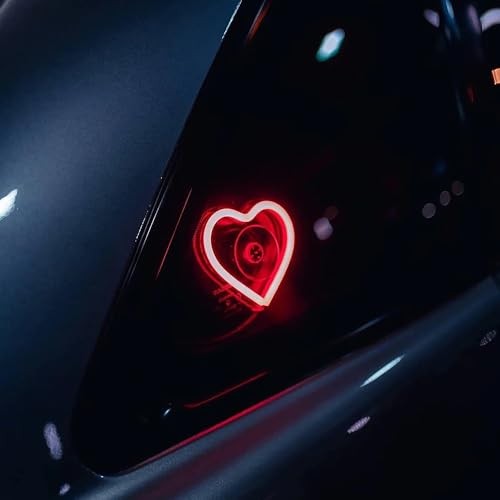 Car LED Ambient Light, Triangle or Back Window Light, Red Heart Pattern