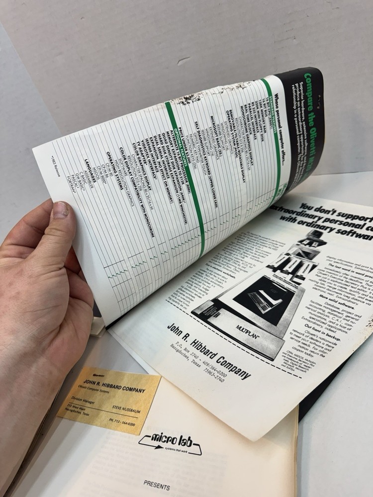 olivetti m20 personal computer manual booklets as pictured