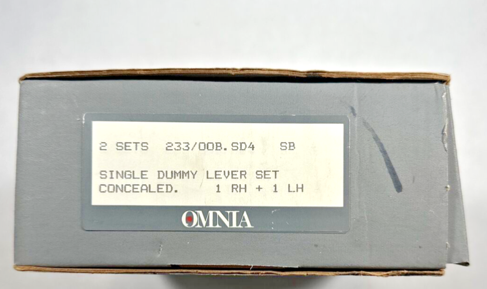 New Omnia Single Dummy Lever Set Concealed P/N 233/00B.SD4