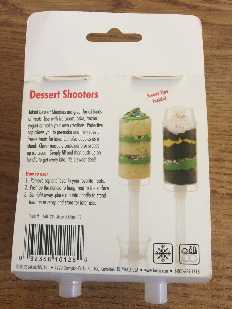 (2) Pack Dessert Shooters by Jokari New In Pack Plastic