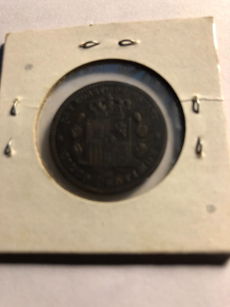 Coin from Spain Vintage from 1878 Cinco (5) Centimos