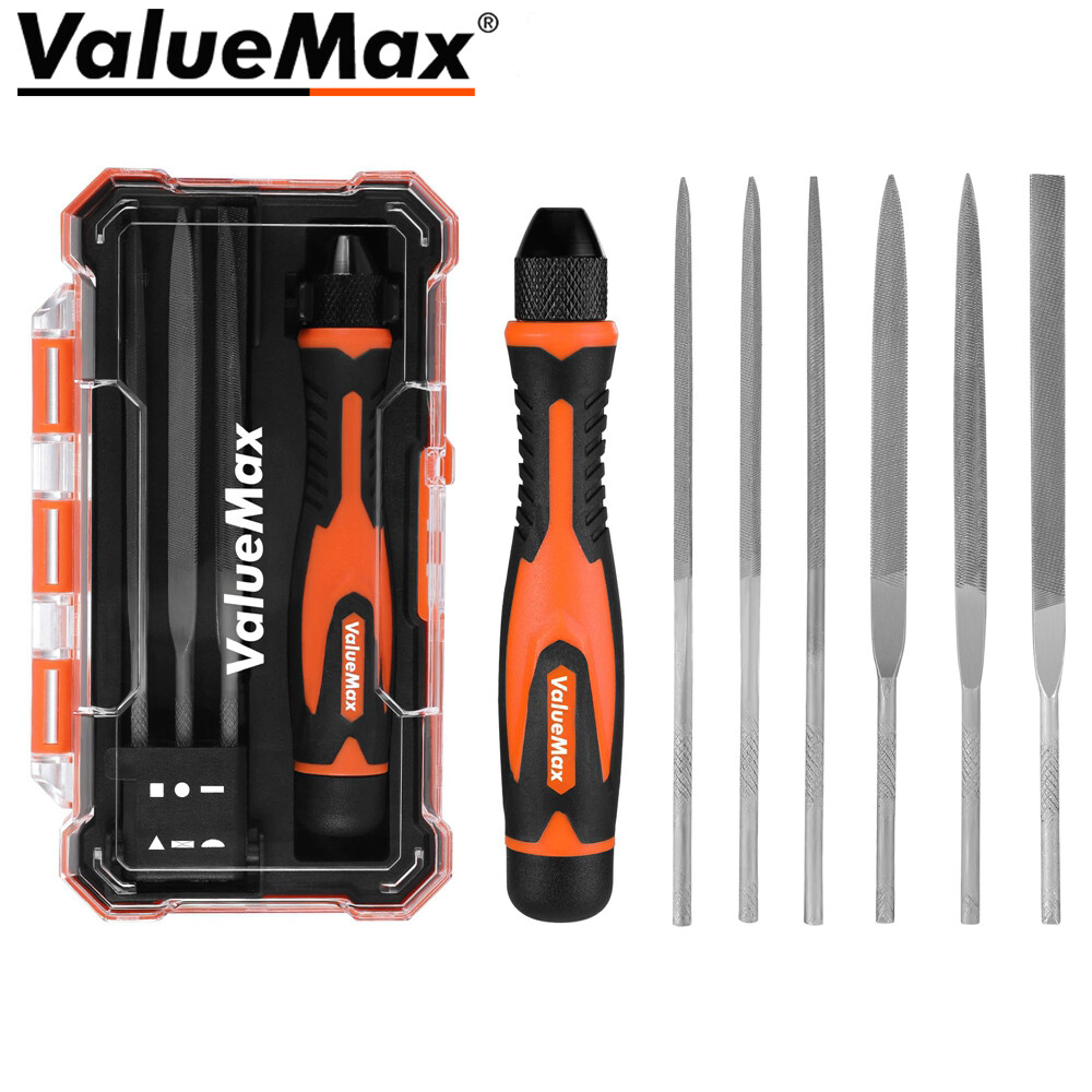 7PCS Interchangeable Needle File Set Triangular File and A Handle Plastic