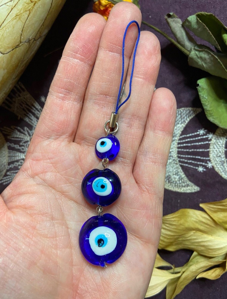 Triple Evil Eye Hanging Charm, Metaphysical, Protection