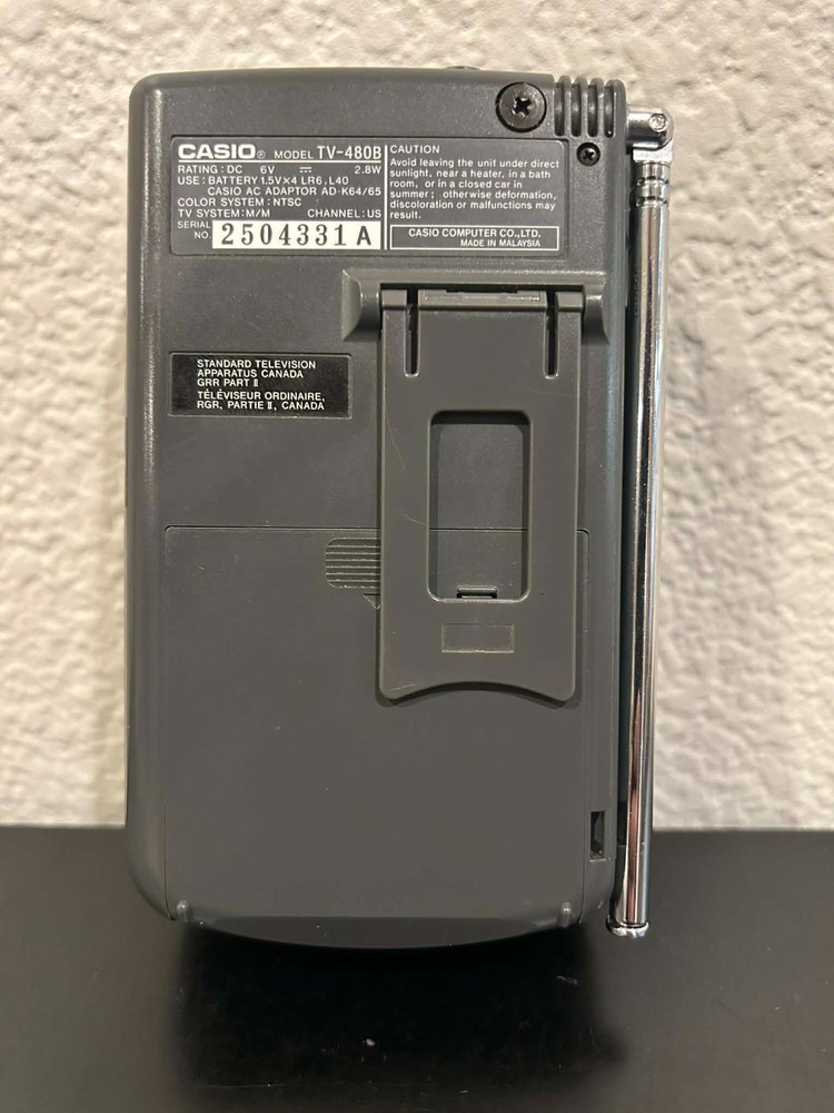 Casio TV-480B Portable Television VHF/UHF Analog