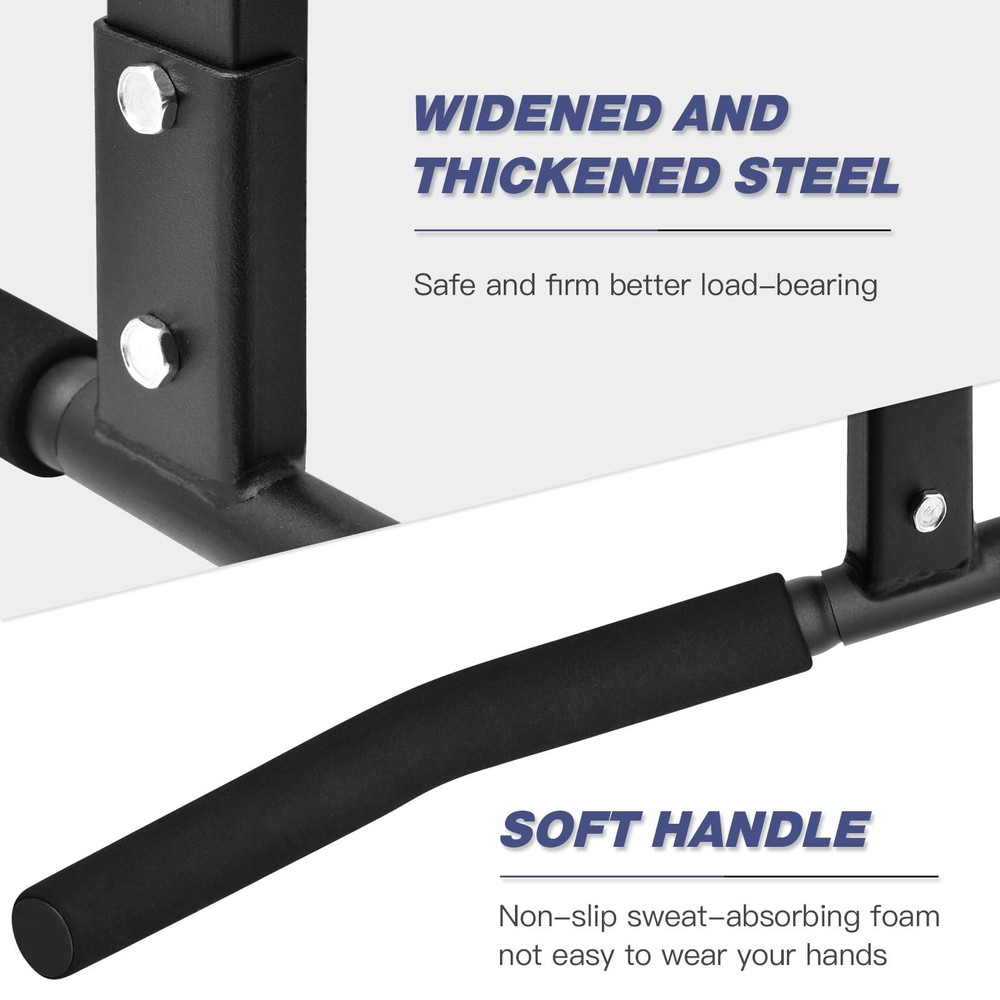ATENTO Pull Up Bar, Chin Bars Ceiling Mount, Workout for Home Gym, Black