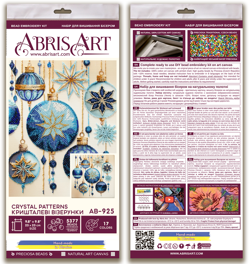 Abris Art Bead Embroidery Kit - Crystal patterns AB-925