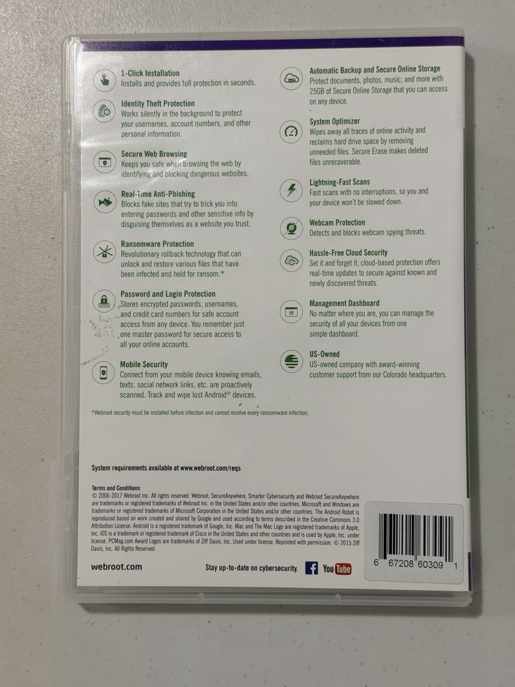 Webroot SecureAnywhere Internet Security Complete CD, 5 Devices, PC Mac